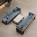 Lade das Bild in den Galerie-Viewer, Vayla Luxus Outdoor Lounge Set: 2 Dreisitzer, Tisch, Aluminium, Sunbrella® Polster
