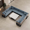 Vayla Luxus U-förmige Outdoor-Wohnlandschaft mit elegantem Aluminiumtisch für Garten