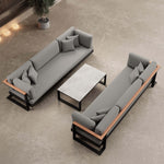 Lade das Bild in den Galerie-Viewer, Vayla Luxus Outdoor Lounge Set: 2 Dreisitzer, Tisch, Aluminium, Sunbrella® Polster
