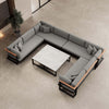 Vayla Luxus U-förmige Outdoor-Wohnlandschaft mit elegantem Aluminiumtisch für Garten