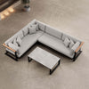 Vayla L-Form Outdoor Loungesofa mit Tisch – Elegantes Aluminium Gartenmöbel Set