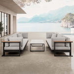 Lade das Bild in den Galerie-Viewer, Vayla Luxus Outdoor Lounge Set: 2 Dreisitzer, Tisch, Aluminium, Sunbrella® Polster
