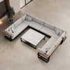Vayla Luxus U-förmige Outdoor-Wohnlandschaft mit elegantem Aluminiumtisch für Garten
