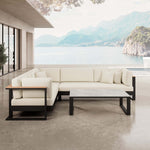 Lade das Bild in den Galerie-Viewer, Vayla L-Form Outdoor Loungesofa mit Tisch – Elegantes Aluminium Gartenmöbel Set
