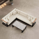 Lade das Bild in den Galerie-Viewer, Vayla L-Form Outdoor Loungesofa mit Tisch – Elegantes Aluminium Gartenmöbel Set
