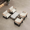 Vayla Luxus Garten Lounge Set: 4 wetterfeste Aluminium Sessel & Moderner Tisch
