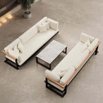 Lade das Bild in den Galerie-Viewer, Vayla Luxus Outdoor Lounge Set: 2 Dreisitzer, Tisch, Aluminium, Sunbrella® Polster
