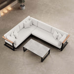 Lade das Bild in den Galerie-Viewer, Vayla L-Form Outdoor Loungesofa mit Tisch – Elegantes Aluminium Gartenmöbel Set

