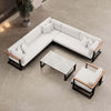 Vayla Luxus Garten Loungegruppe: Ecksofa, Sessel, Tisch – Robustes Aluminium Outdoor-Set