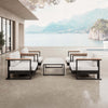 Vayla Luxus Outdoor Lounge Set: 4 Aluminium Sessel & Tisch, wetterfest