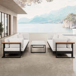 Lade das Bild in den Galerie-Viewer, Vayla Luxus Outdoor Lounge Set: 2 Dreisitzer, Tisch, Aluminium, Sunbrella® Polster
