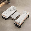 Vayla Modernes Outdoor Lounge Set: 2 Aluminium Zweisitzer, Tisch – Sunbrella Stoff Bezüge