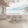 Vayla Garten Essgruppe: Moderner Betonoptik Tisch mit 8 Premium Outdoor-Sesseln