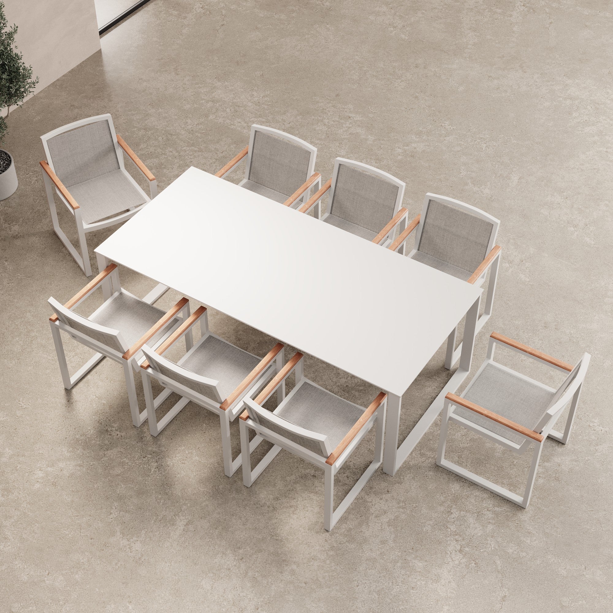 4er-Set Vayla Gartenstühle mit Armlehnen, Aluminium und Robinienholz