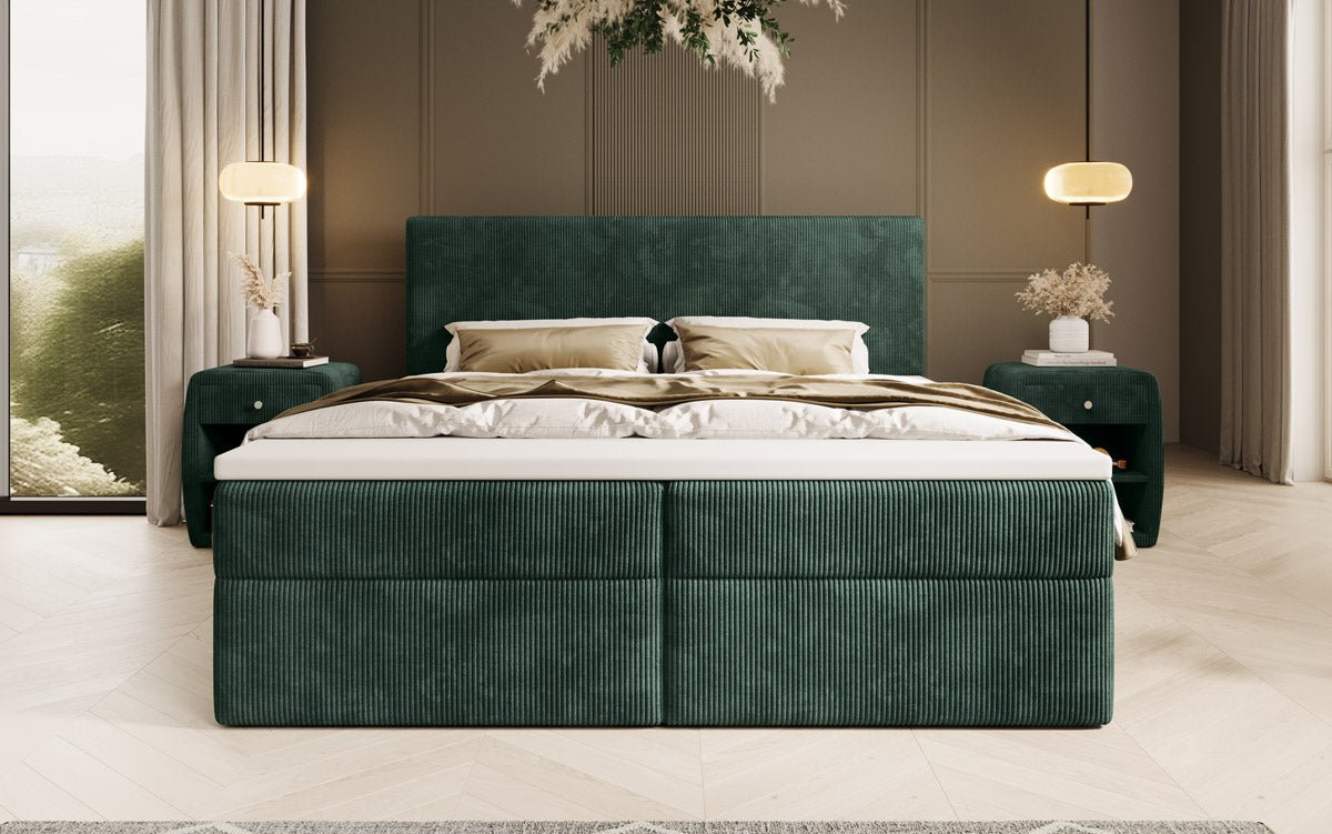 Luxuriöses Cord-Boxspringbett mit Integriertem Stauraum: Ultimativer Schlafkomfort und Eleganz