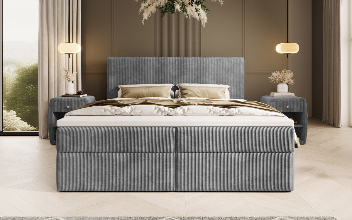 Luxuriöses Cord-Boxspringbett mit Integriertem Stauraum: Ultimativer Schlafkomfort und Eleganz