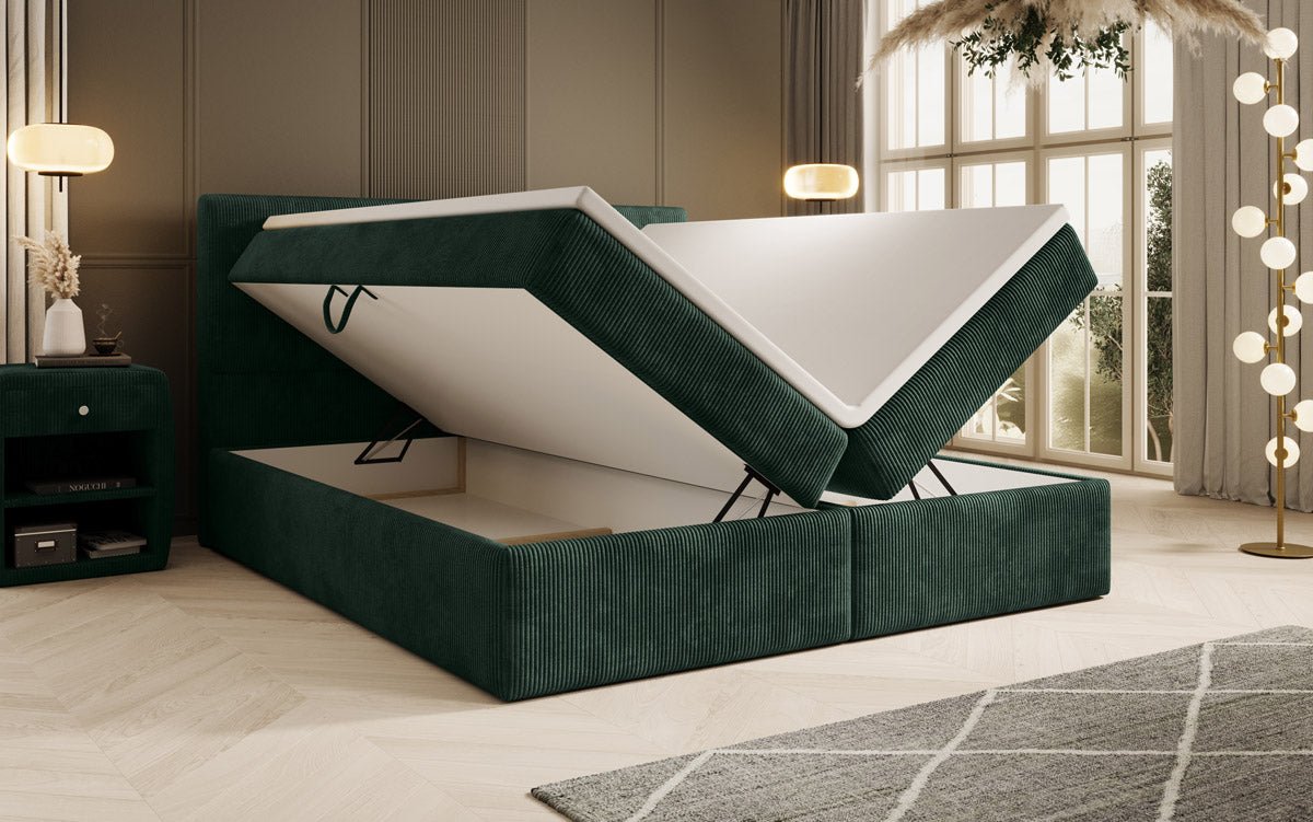 Luxuriöses Cord-Boxspringbett mit Integriertem Stauraum: Ultimativer Schlafkomfort und Eleganz