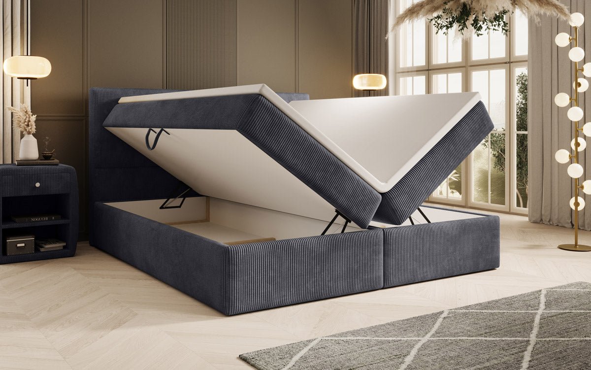 Luxuriöses Cord-Boxspringbett mit Integriertem Stauraum: Ultimativer Schlafkomfort und Eleganz