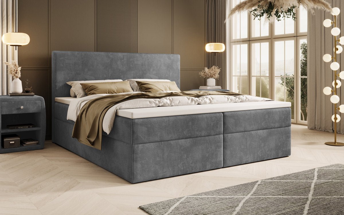 Luxuriöses Cord-Boxspringbett mit Integriertem Stauraum: Ultimativer Schlafkomfort und Eleganz