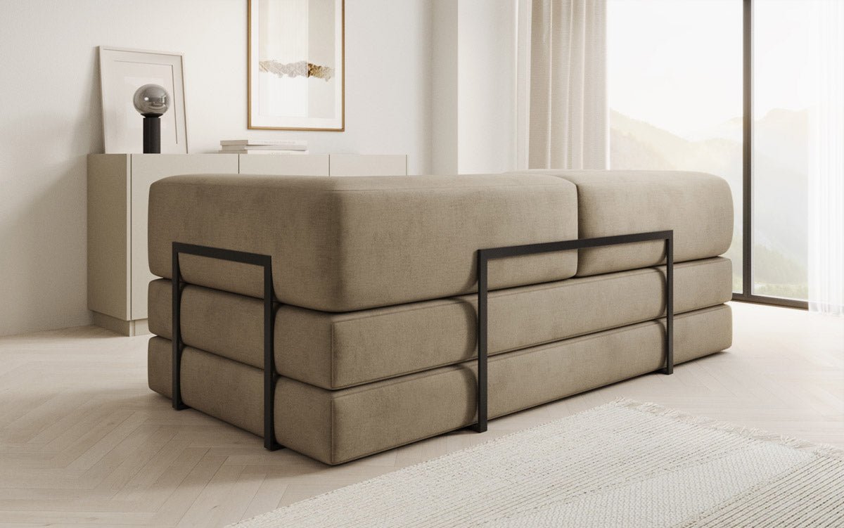 Luxuriöses "Lazy" 3-Sitzer Samt Designer Sofa mit Schlaffunktion und Stauraum