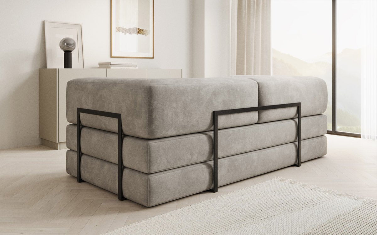 Luxuriöses "Lazy" 3-Sitzer Samt Designer Sofa mit Schlaffunktion und Stauraum