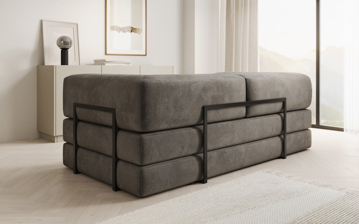 Luxuriöses "Lazy" 3-Sitzer Samt Designer Sofa mit Schlaffunktion und Stauraum