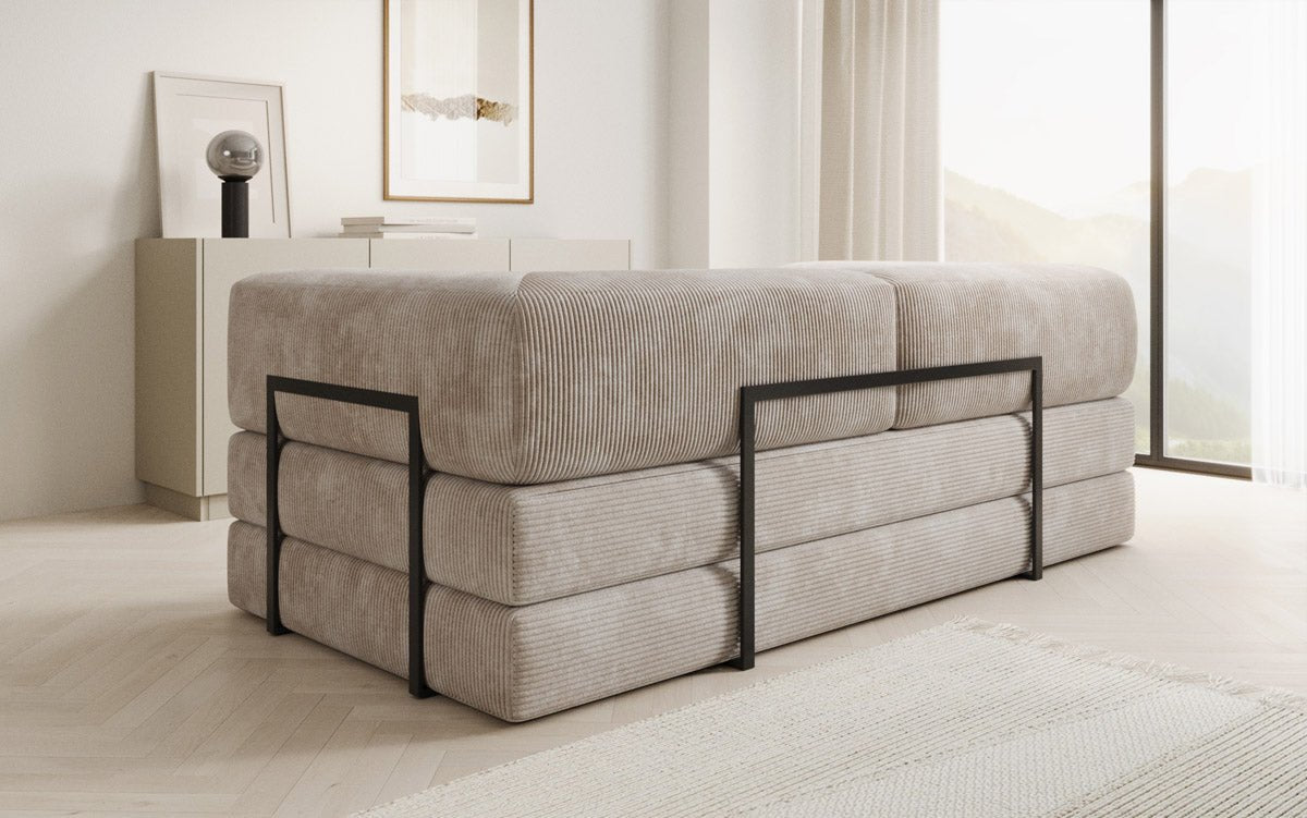 Elegantes, Modernes 3-Sitzer Cordsofa Lazy: Komfort, Schlaffunktion & Praktischer Stauraum
