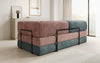 Luxuriöses 3-Sitzer Schlafsofa: Bequemes Cord-Design mit Stauraum in Bubblegum