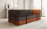 Lade das Bild in den Galerie-Viewer, Luxuriöses 3-Sitzer Lazy Cord Sofa Rostrot mit Schlaffunktion
