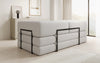 Luxuriöses Designer Lazy 3-Sitzer Schlafsofa mit Bouclé-Stoff und Stauraum