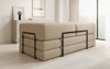 Luxuriöses Designer Lazy 3-Sitzer Schlafsofa mit Bouclé-Stoff und Stauraum