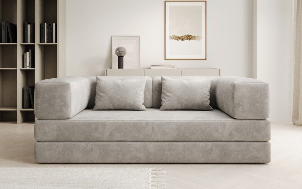 Luxuriöses "Lazy" 3-Sitzer Samt Designer Sofa mit Schlaffunktion und Stauraum
