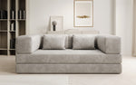 Lade das Bild in den Galerie-Viewer, Luxuriöses &quot;Lazy&quot; 3-Sitzer Samt Designer Sofa mit Schlaffunktion und Stauraum

