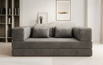 Lade das Bild in den Galerie-Viewer, Luxuriöses &quot;Lazy&quot; 3-Sitzer Samt Designer Sofa mit Schlaffunktion und Stauraum
