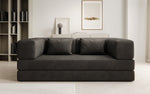 Lade das Bild in den Galerie-Viewer, Luxuriöses &quot;Lazy&quot; 3-Sitzer Samt Designer Sofa mit Schlaffunktion und Stauraum
