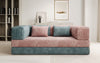 Luxuriöses 3-Sitzer Schlafsofa: Bequemes Cord-Design mit Stauraum in Bubblegum