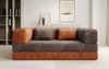 Luxuriöses 3-Sitzer Lazy Cord Sofa Rostrot mit Schlaffunktion