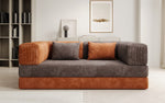 Lade das Bild in den Galerie-Viewer, Luxuriöses 3-Sitzer Lazy Cord Sofa Rostrot mit Schlaffunktion
