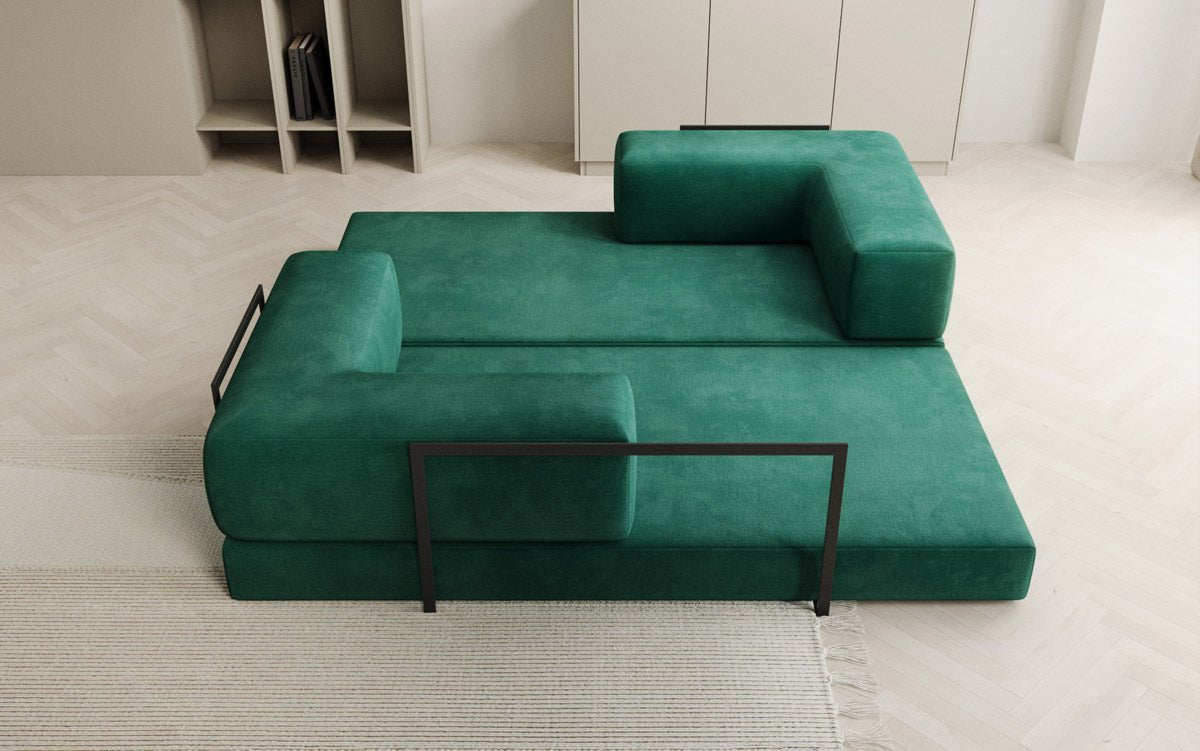 Luxuriöses "Lazy" 3-Sitzer Samt Designer Sofa mit Schlaffunktion und Stauraum