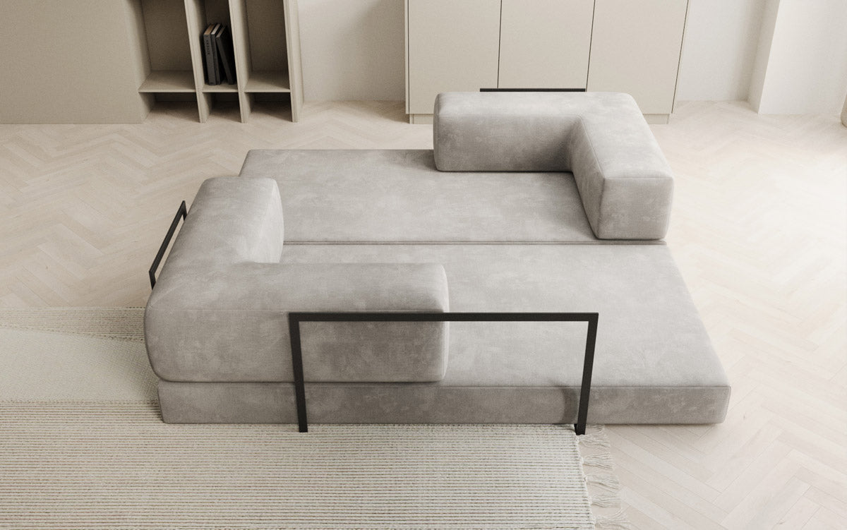 Luxuriöses "Lazy" 3-Sitzer Samt Designer Sofa mit Schlaffunktion und Stauraum