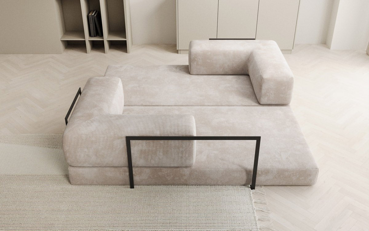 Elegantes, Modernes 3-Sitzer Cordsofa Lazy: Komfort, Schlaffunktion & Praktischer Stauraum