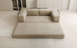 Lade das Bild in den Galerie-Viewer, Luxuriöses &quot;Lazy&quot; 3-Sitzer Samt Designer Sofa mit Schlaffunktion und Stauraum
