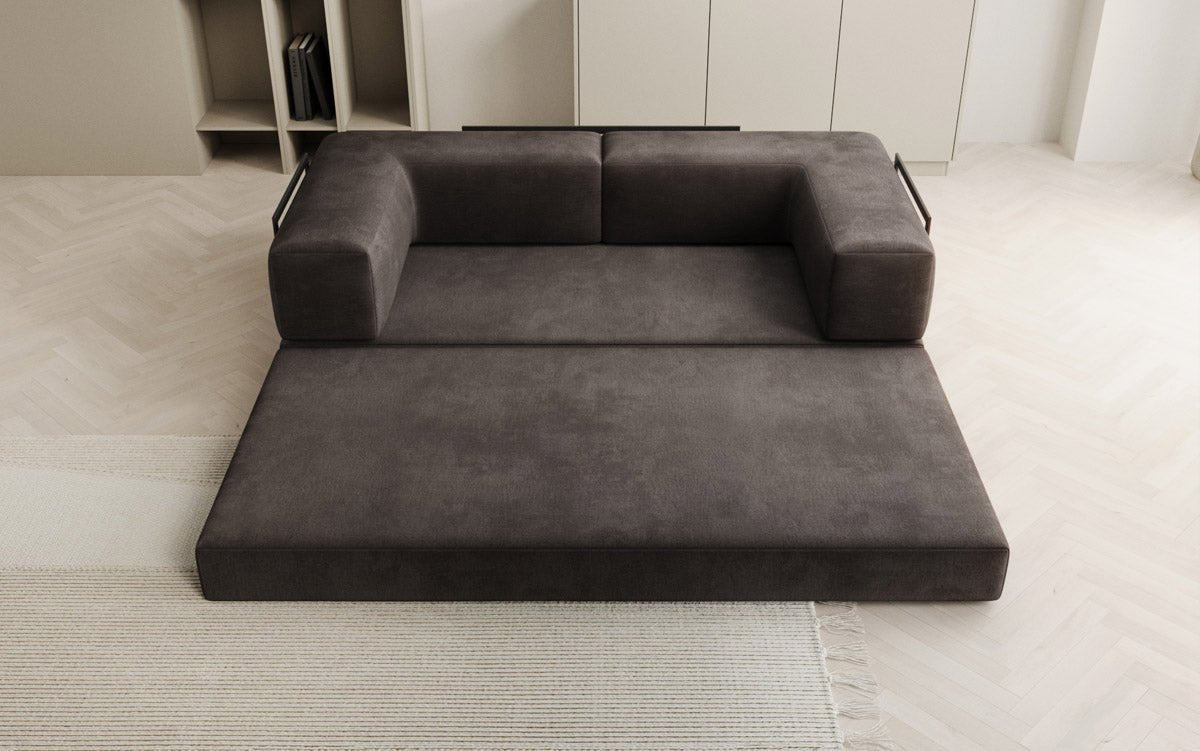 Luxuriöses "Lazy" 3-Sitzer Samt Designer Sofa mit Schlaffunktion und Stauraum