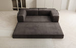 Lade das Bild in den Galerie-Viewer, Luxuriöses &quot;Lazy&quot; 3-Sitzer Samt Designer Sofa mit Schlaffunktion und Stauraum

