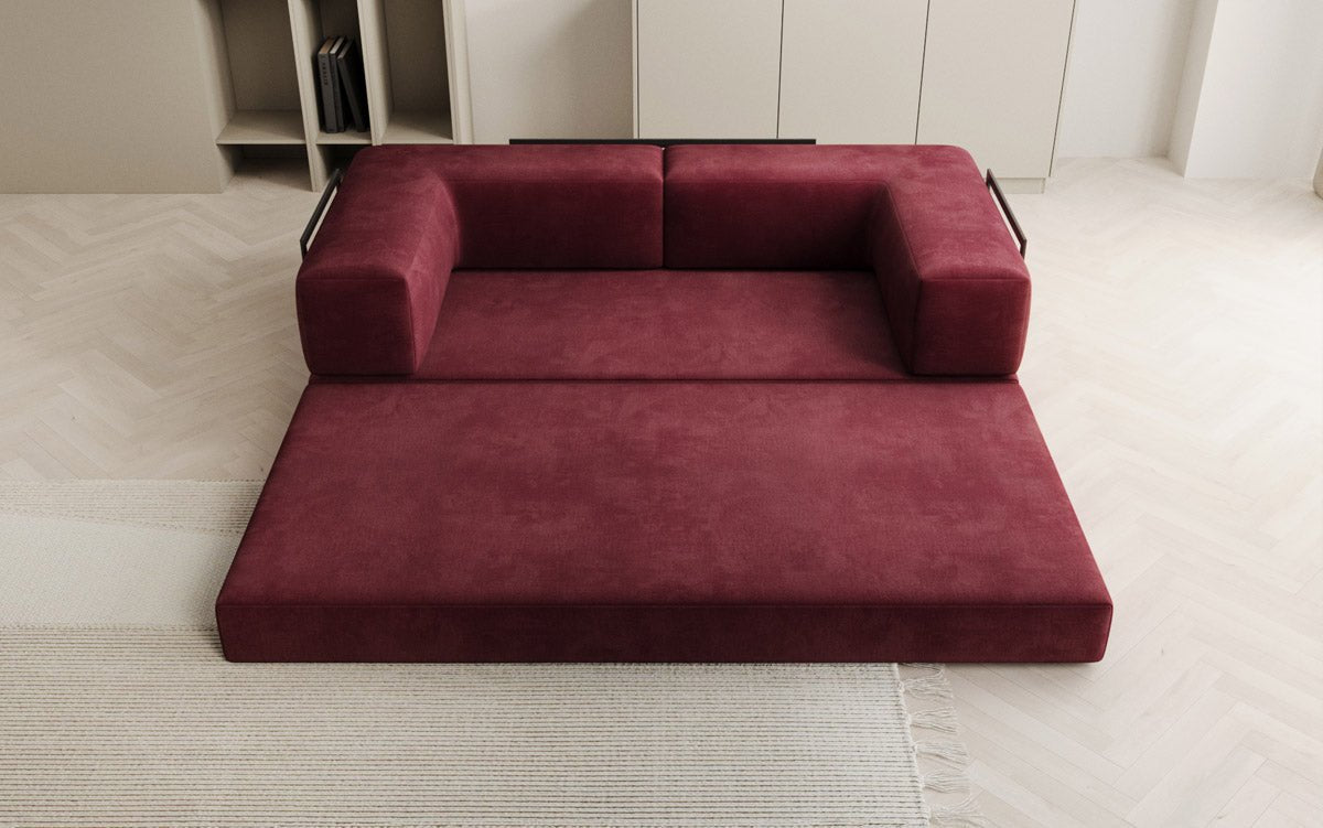 Luxuriöses "Lazy" 3-Sitzer Samt Designer Sofa mit Schlaffunktion und Stauraum