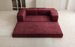 Lade das Bild in den Galerie-Viewer, Luxuriöses &quot;Lazy&quot; 3-Sitzer Samt Designer Sofa mit Schlaffunktion und Stauraum

