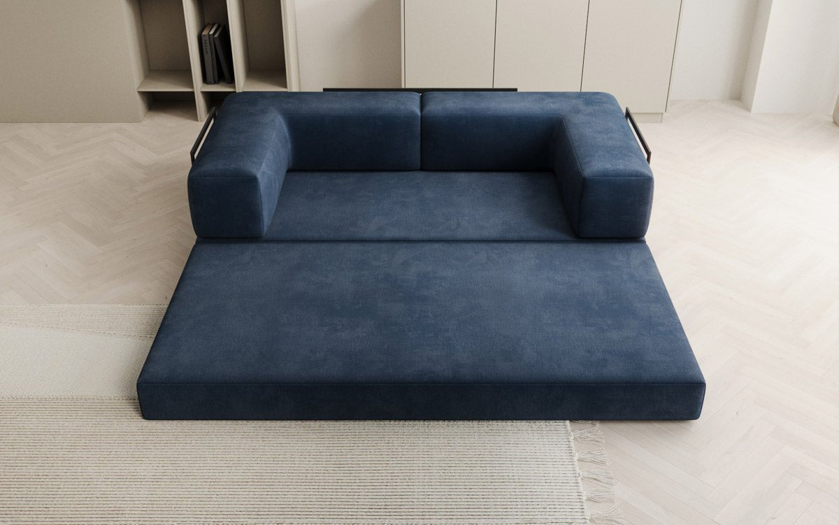 Luxuriöses "Lazy" 3-Sitzer Samt Designer Sofa mit Schlaffunktion und Stauraum