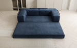 Lade das Bild in den Galerie-Viewer, Luxuriöses &quot;Lazy&quot; 3-Sitzer Samt Designer Sofa mit Schlaffunktion und Stauraum
