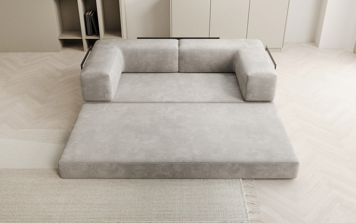 Luxuriöses "Lazy" 3-Sitzer Samt Designer Sofa mit Schlaffunktion und Stauraum