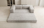 Lade das Bild in den Galerie-Viewer, Luxuriöses &quot;Lazy&quot; 3-Sitzer Samt Designer Sofa mit Schlaffunktion und Stauraum
